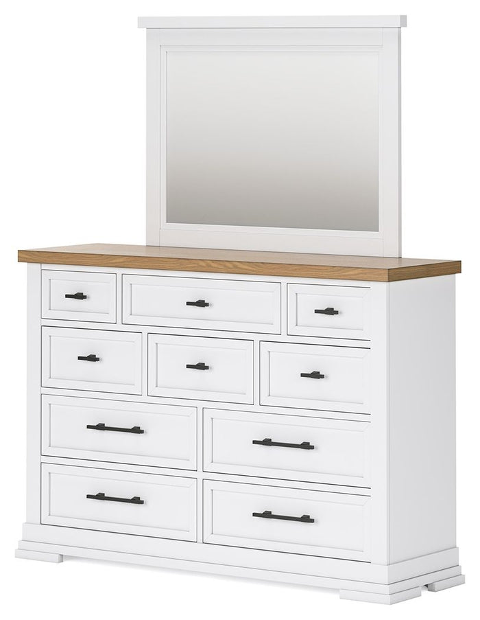 Ashbryn - Dresser And Mirror - White / Natural image 3