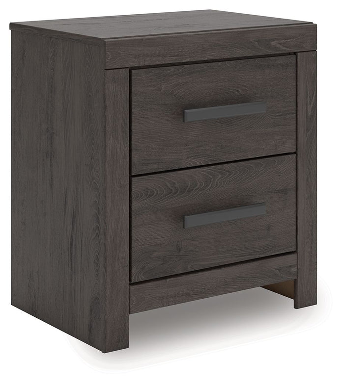 Prendonea - Two Drawer Night Stand - Charcoal image 1
