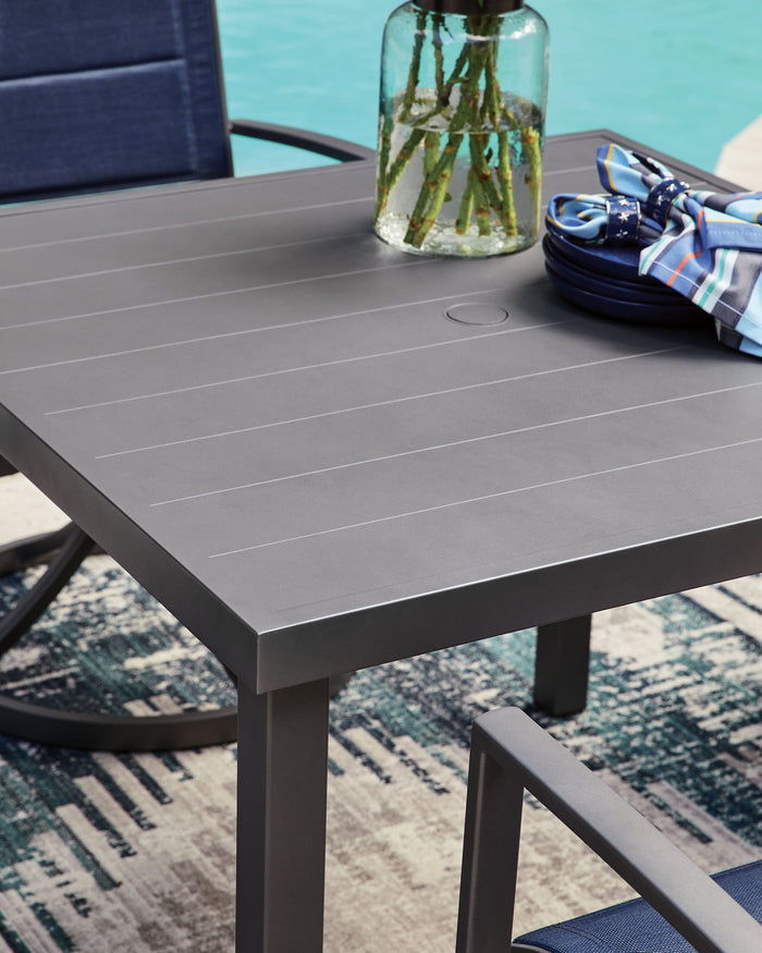 Rocky Creek - Square Dining Table With Umbrella Option - Gray image 3