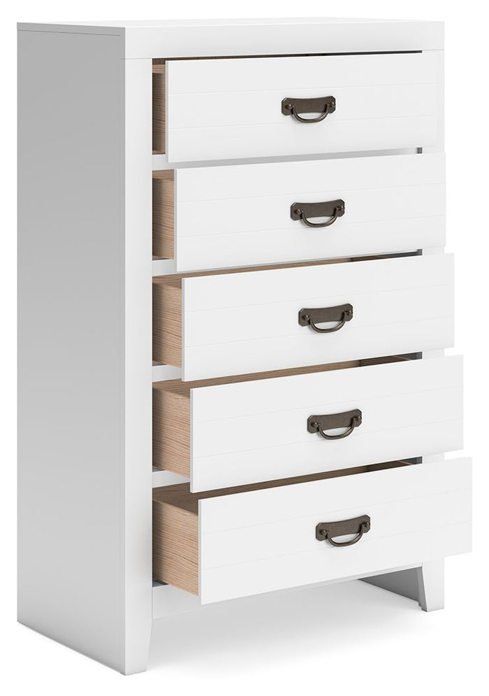 Binterglen - Five Drawer Chest - White image 4