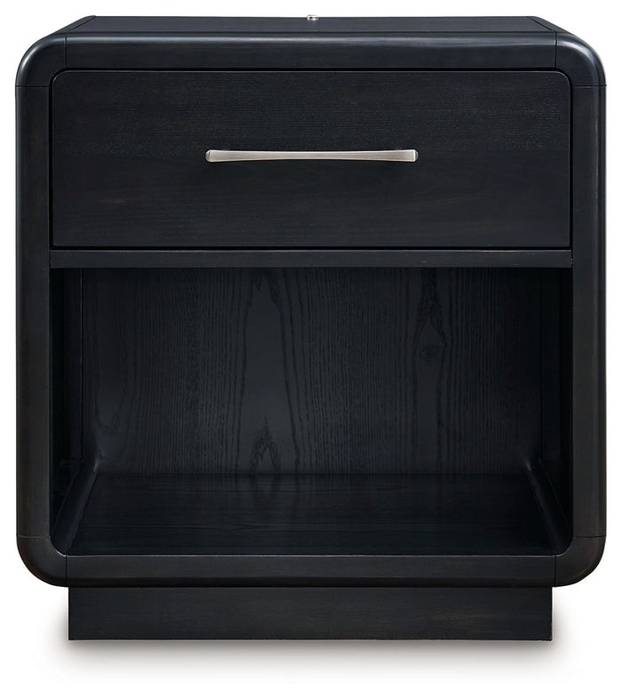Rowanbeck - One Drawer Night Stand - Black image 3