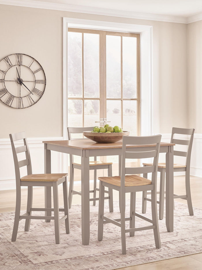 Harperfeld - Dining Room Counter Table Set (Set of 5) - Natural / Gray image 3