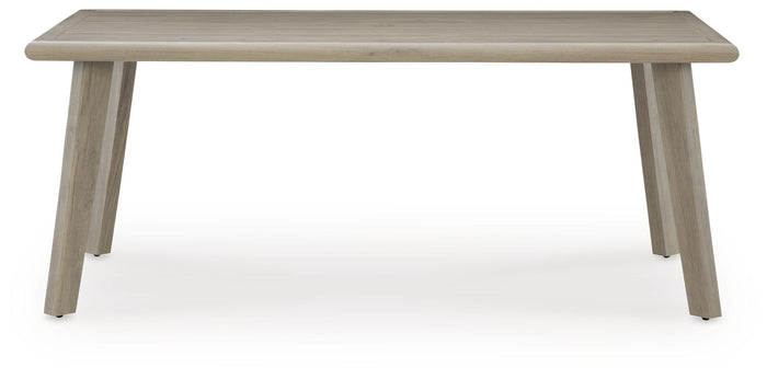 Cliff Trails - Rectangle Dining Table With Umbrella Option - Beige image 3