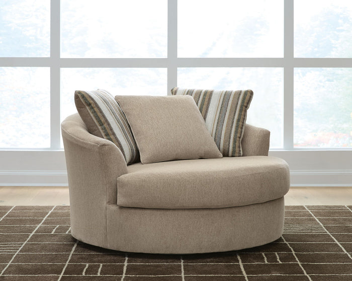 Linenhause - Oversized Swivel Accent Chair - Dune image 4