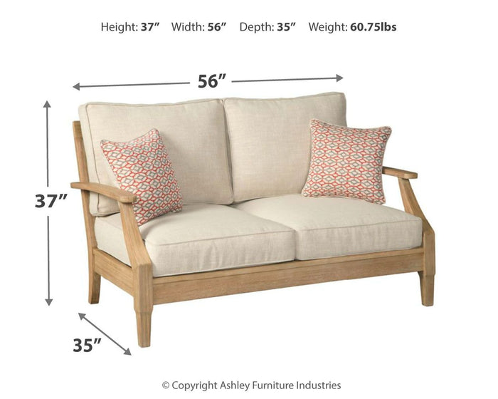 Clare View - Loveseat w/Cushion - Beige image 4