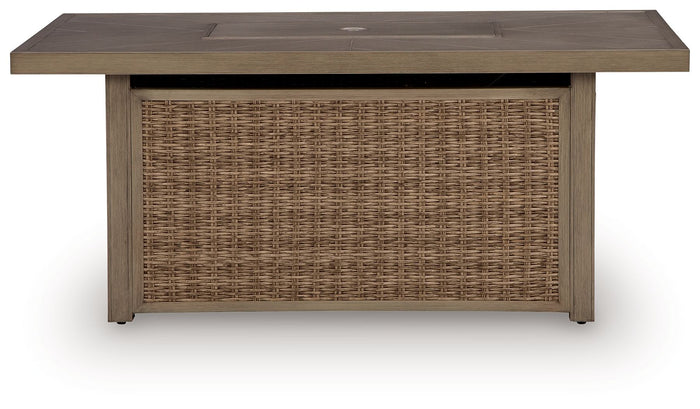 Laguna Heights - Rectangular Fire Pit Table - Beige image 3