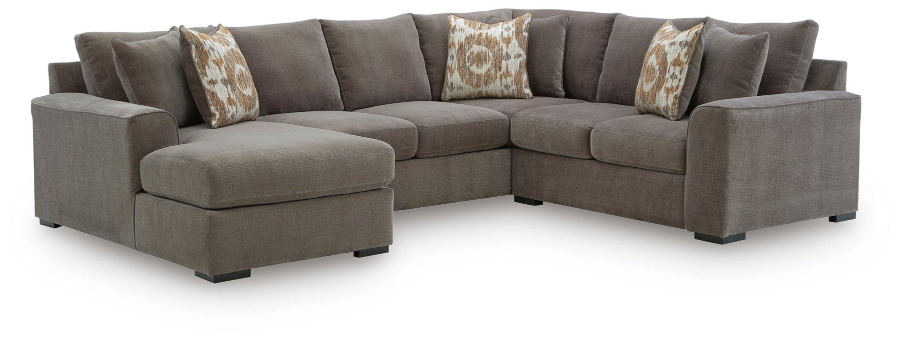Dark Brown / 3 Pc. Left Arm Facing Corner Chaise Sectional