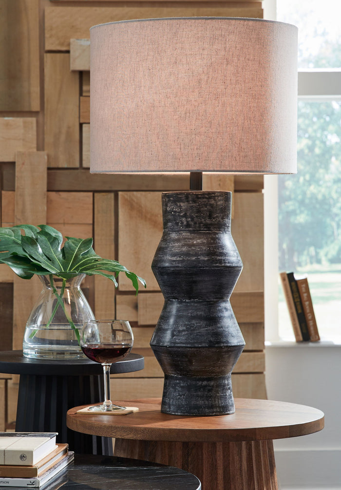 Kerbert - Terracotta Table Lamp - Distressed Black image 2