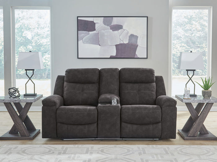 Brysonview - Double Reclining Loveseat With Console - Charcoal image 1