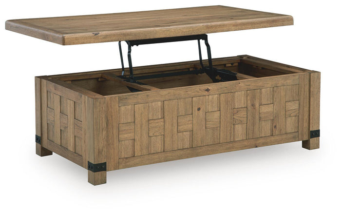 Ridgester - Lift Top Cocktail Table - Light Brown image 4