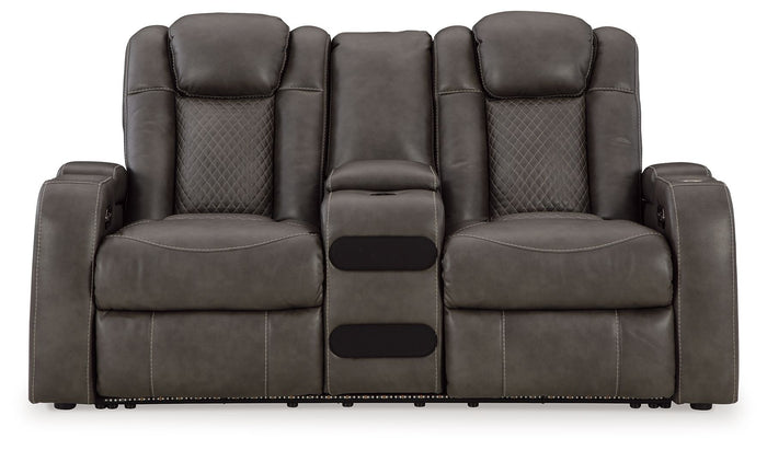 Fyne-dyme - Power Reclining Loveseat With Console/Adj Hdrst image 5