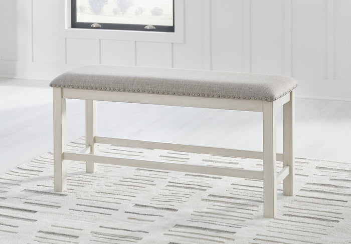 Robbinsdale - Dbl Counter Height Upholstered Dining Bench - Antique White image 3
