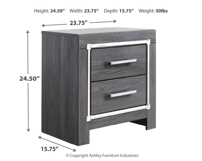 Lodanna - Two Drawer Night Stand - Gray image 3