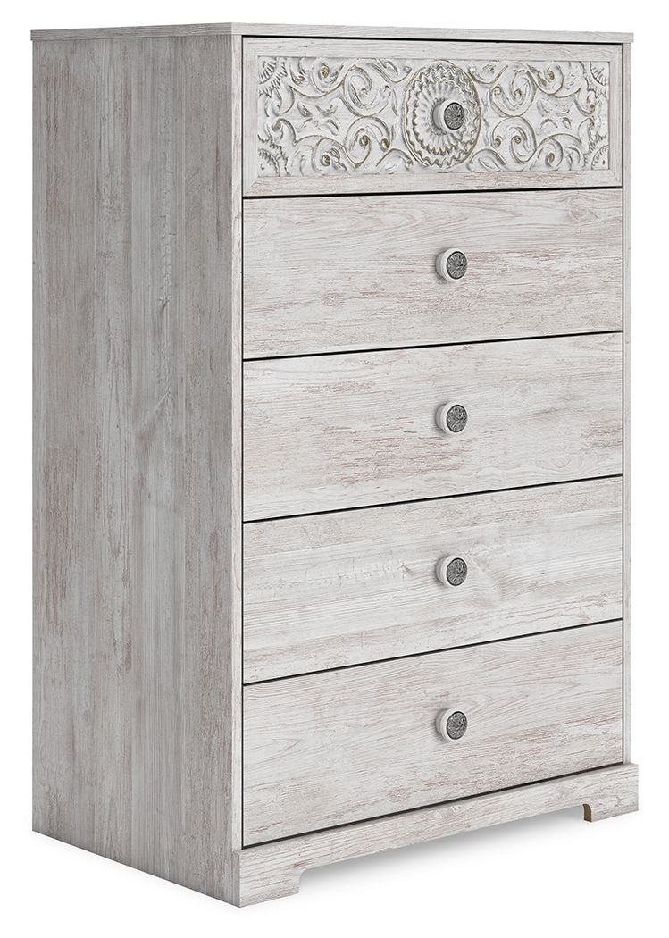 White / 5 Drawers