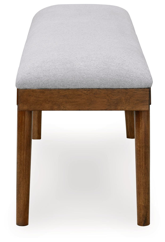 Lyncott - Large Upholstered Dining Room Bench - Gray / Brown image 4