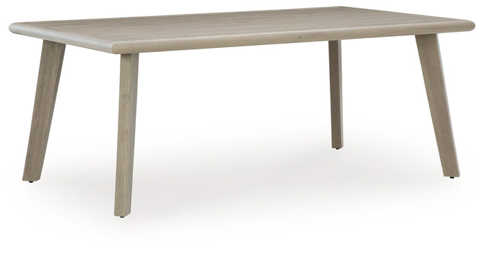 Cliff Trails - Rectangle Dining Table With Umbrella Option - Beige image 1