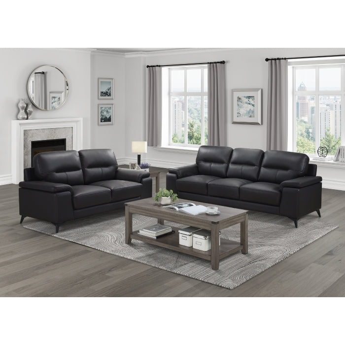 Raven Loveseat, Black Leather Match image 3