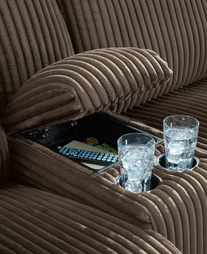 Top Tier - 3-Piece Reclining Sectional Sofa With Raf Press Back Chaise - Fabric - Chocolate image 4