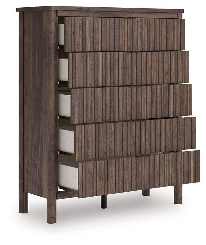 Pamytta - Five Drawer Wide Chest - Brown image 4