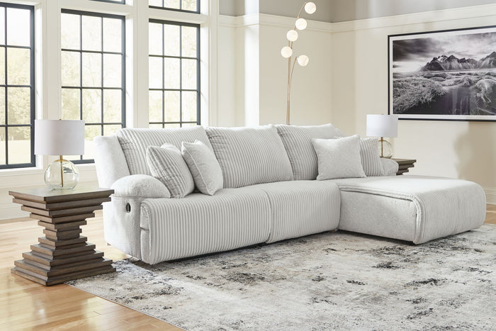 Top Tier - 3-Piece Sectional Sofa With RAF Press Back Chaise - Alloy image 3