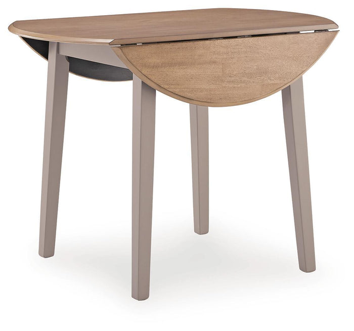 Harperfeld - Round Dining Room Drop Leaf Table - Natural / Gray image 2