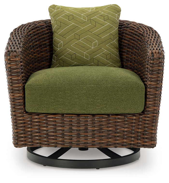 Horizon Hall - Swivel Lounge With Cushion - Brown / Green image 3