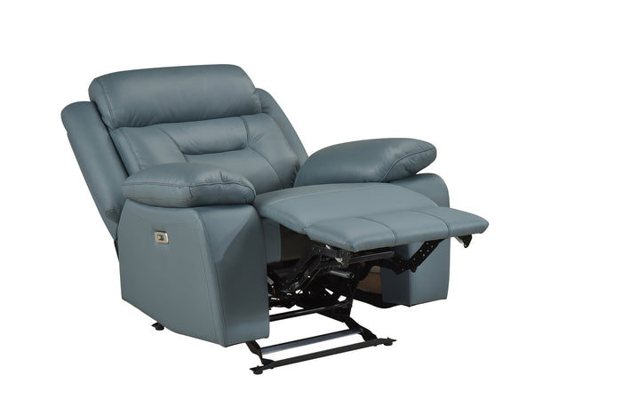 Monroe Dual-Power Glider Recliner, Blue-Grey Leather Match image 5