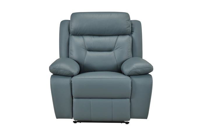 Monroe Dual-Power Glider Recliner, Blue-Grey Leather Match image 3