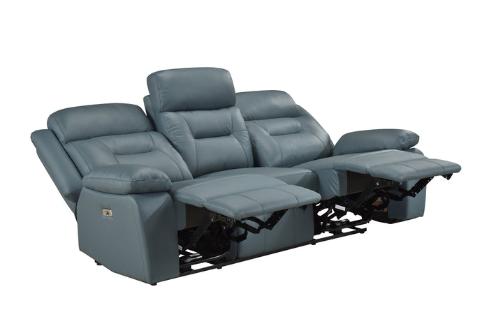 Monroe Power Double Reclining Sofa, Blue-Grey Leather Match image 5
