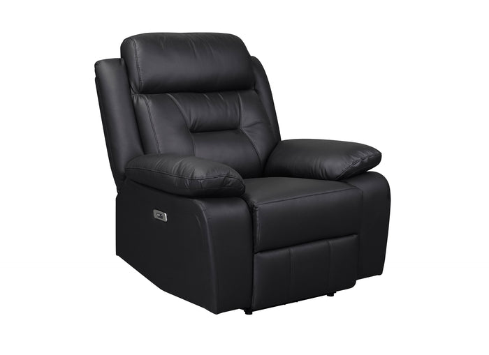 Monroe Dual-Power Glider Recliner, Black Leather image 10