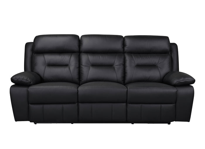 Monroe Power Double Reclining Sofa, Black Leather image 3