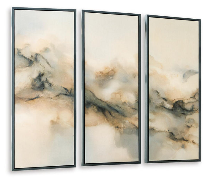 Larrondale - Wall Art Set (Set of 3) - Black / Gray / Brown image 3
