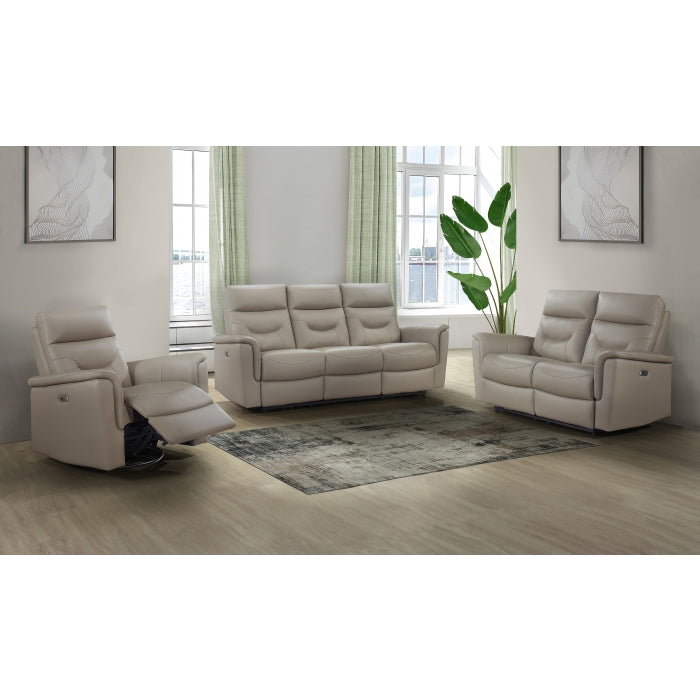 Vale Power Reclining Sofa, Latte Leather Match image 2