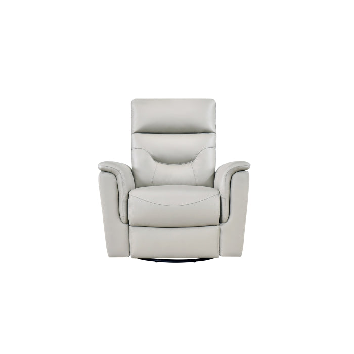 Vale Power Swivel Glider Recliner, Silver Leather Match image 7