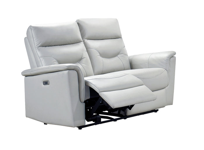 Vale Power Reclining Loveseat, Silver Leather Match image 5