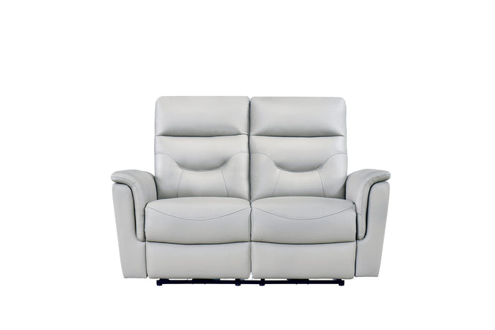 Vale Power Reclining Loveseat, Silver Leather Match image 3
