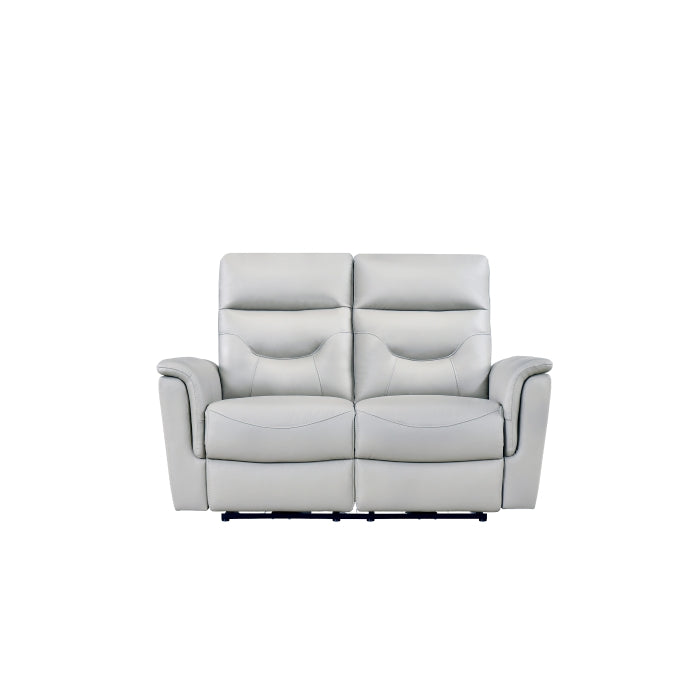 Vale Power Reclining Loveseat, Silver Leather Match image 7