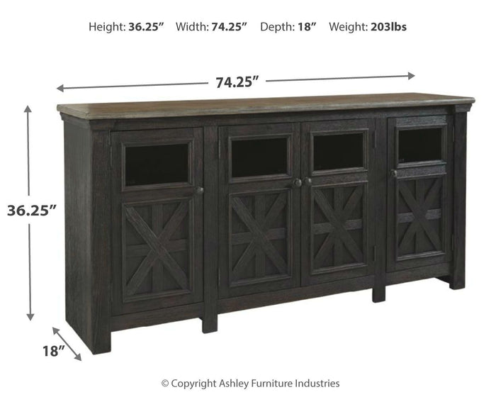 Tyler Creek - Extra Large TV Stand - Black / Gray image 4