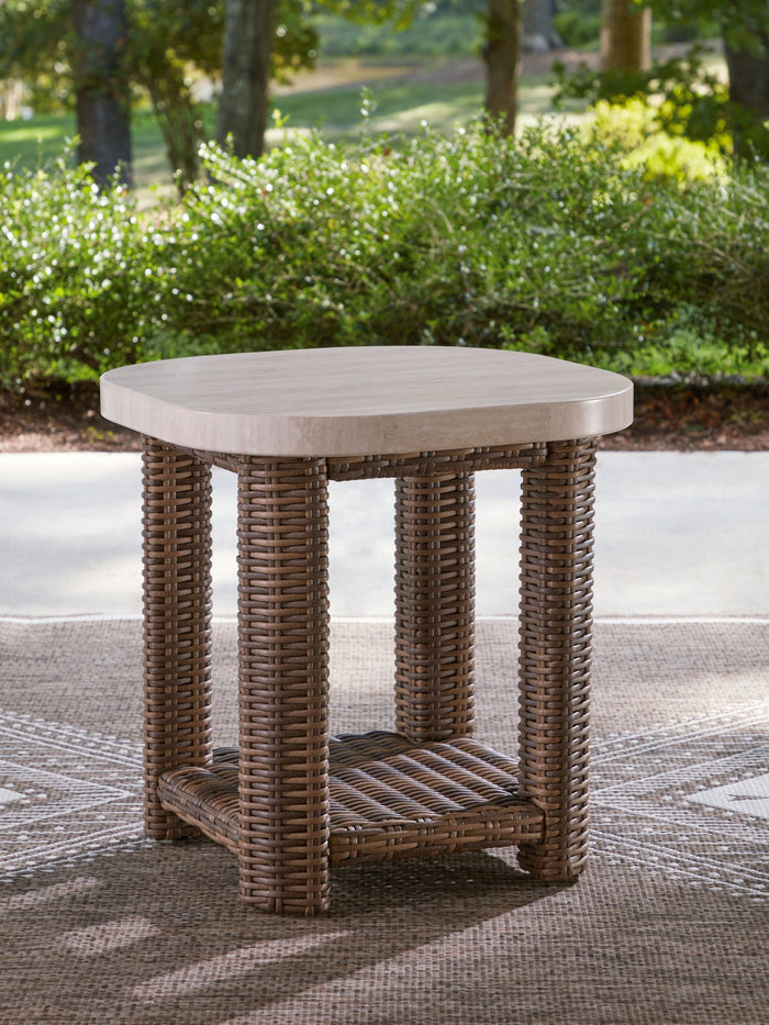 Dolan Creek - Square End Table - Beige / Brown image 3