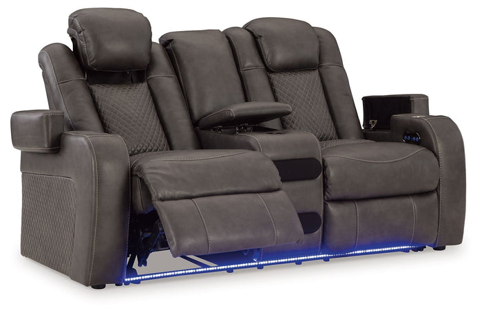 Fyne-dyme - Power Reclining Loveseat With Console/Adj Hdrst image 6