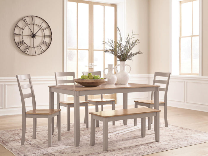 Harperfeld - Dining Room Table Set (Set of 6) - Natural / Gray image 4
