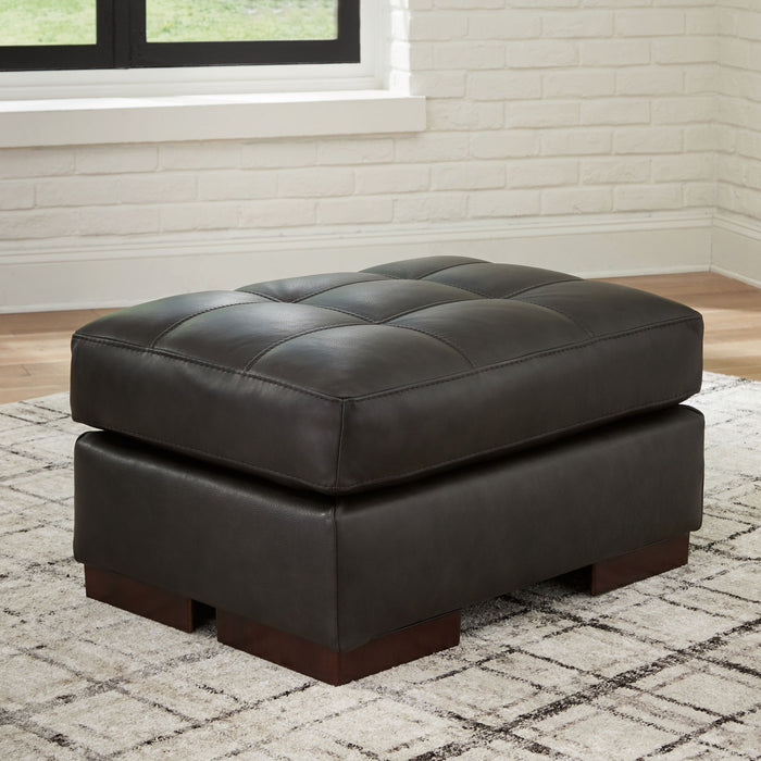 Luigi - Ottoman - Leather Match - Thunder image 3