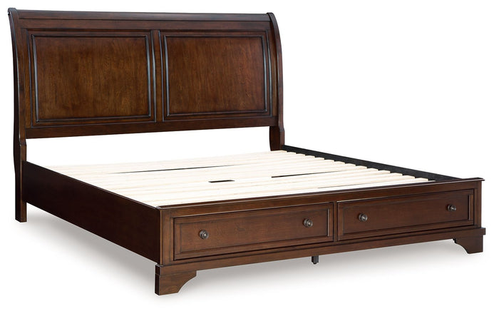 Trellington - King Sleigh Storage Bed - Brown image 4