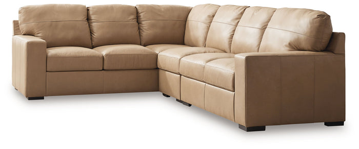 Bandon - 3-Piece Sectional With Raf Loveseat - Leather Match - Toffee image 1