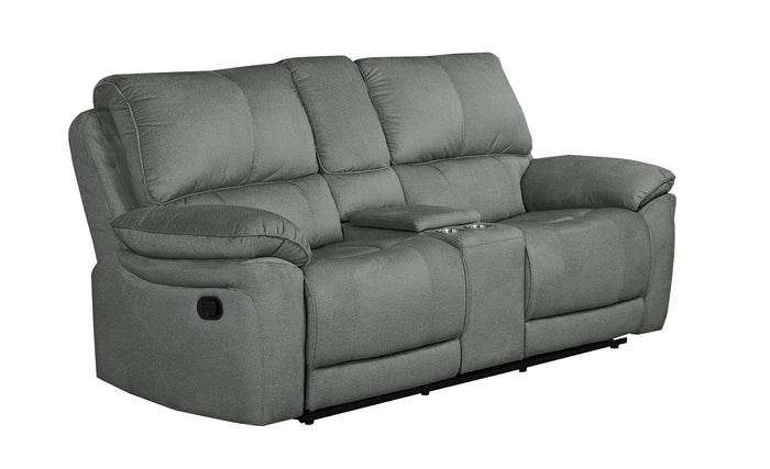 Calder Double Reclining Console Loveseat, Grey image 9