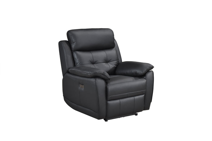 Sutton Power Reclining Chair, Black Leather Match image 10