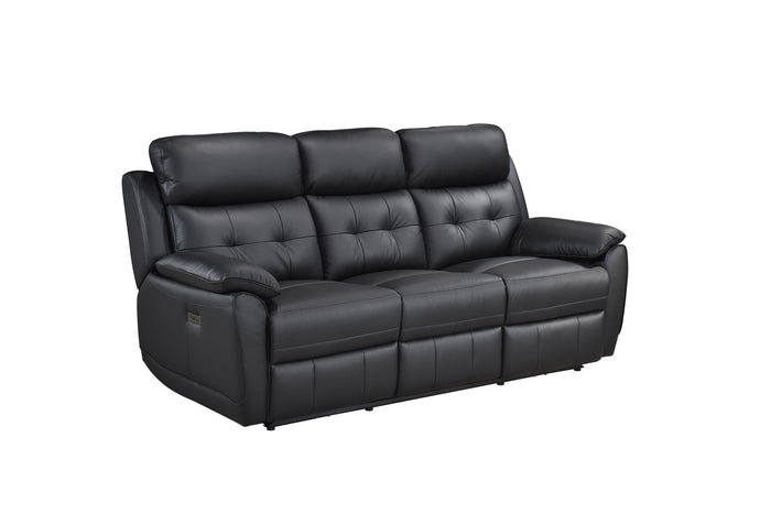 Sutton Power Reclining Sofa, Black Leather Match image 10
