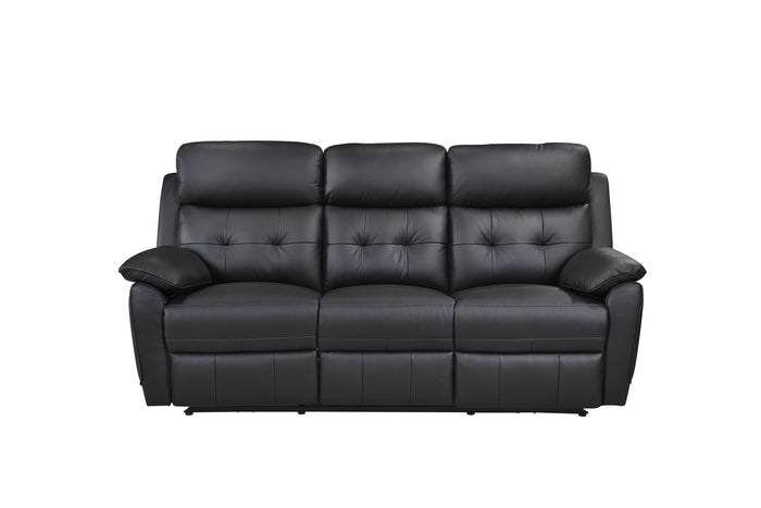 Sutton Power Reclining Sofa, Black Leather Match image 9