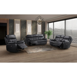 Sutton Power Reclining Chair, Black Leather Match image 6