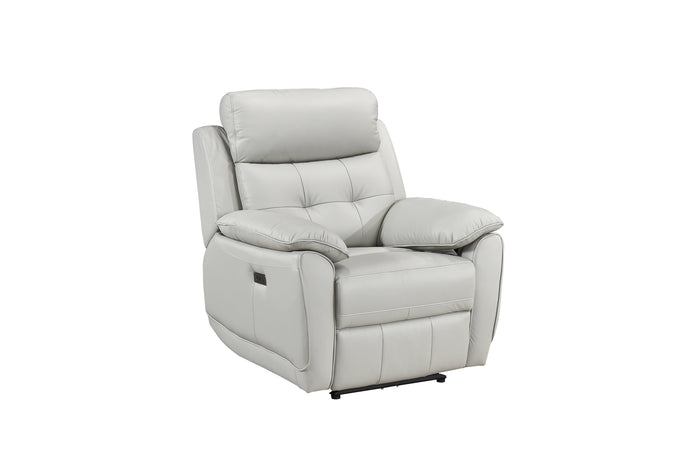 Sutton Power Reclining Chair, Silver Leather Match image 10